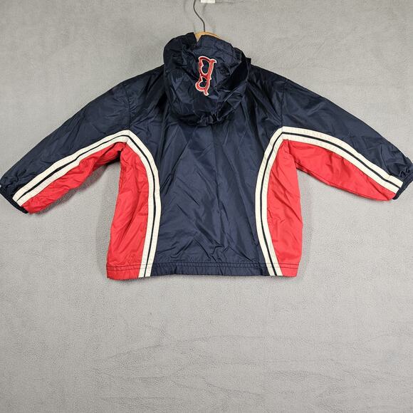 Majestic Boston Red Sox Jacket Toddler Size 3T Blue Red Logo Rain Jacket Hooded - Picture 14 of 16